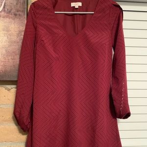 Maroon long sleeve w/slits dress